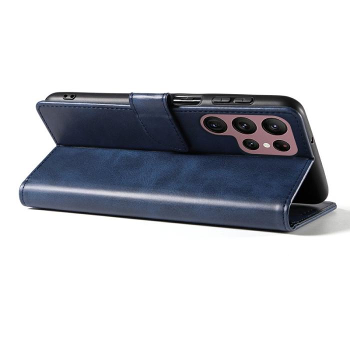 OEM - Mobilskal för Samsung Galaxy S26 Ultra Konstläder Ställ - Blå