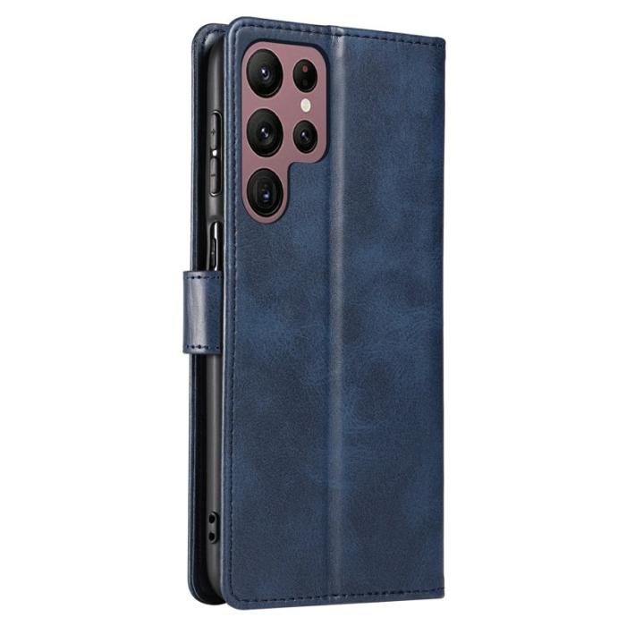 OEM - Mobilskal för Samsung Galaxy S26 Ultra Konstläder Ställ - Blå