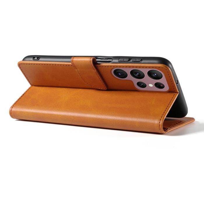 OEM - Mobilskal för Samsung Galaxy S26 Ultra Konstläder Ställ - Khaki