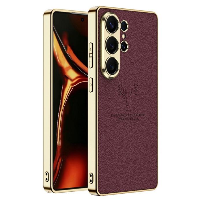 GKK - GKK Mobilskal för Samsung Galaxy S26 Ultra Konstläder TPU - Vinröd