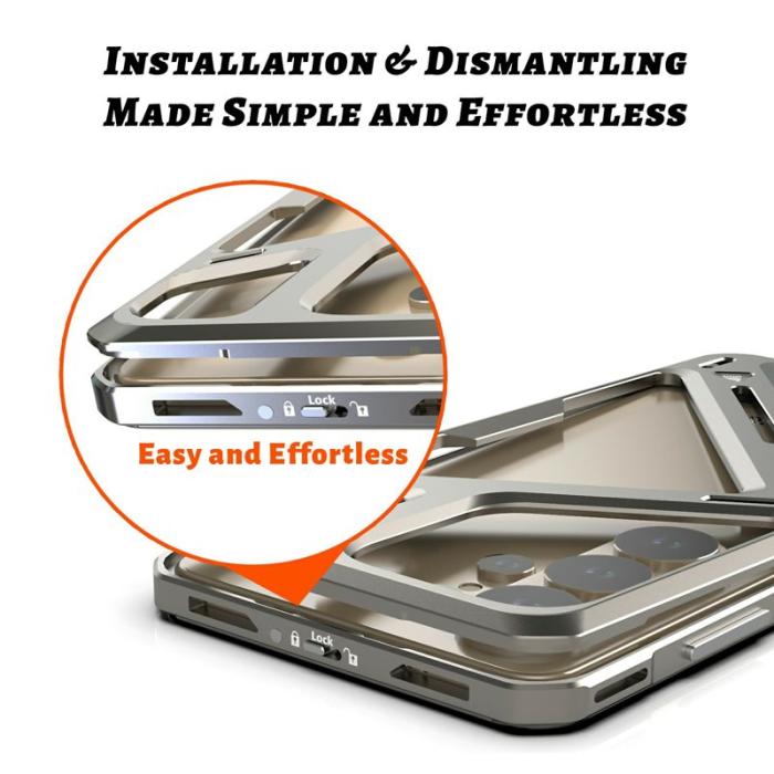 Luphie - Luphie Mobilskal för Samsung Galaxy S26 Ultra Avtagbar metallram - Silver