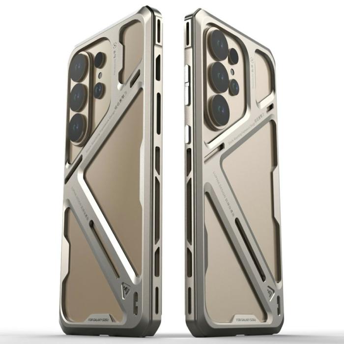 Luphie - Luphie Mobilskal för Samsung Galaxy S26 Ultra Avtagbar metallram - Öken Guld