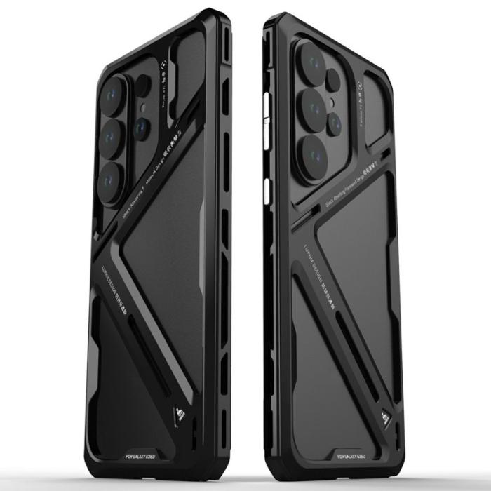 Luphie - Luphie Mobilskal för Samsung Galaxy S26 Ultra Avtagbar metallram + skydd - Svart