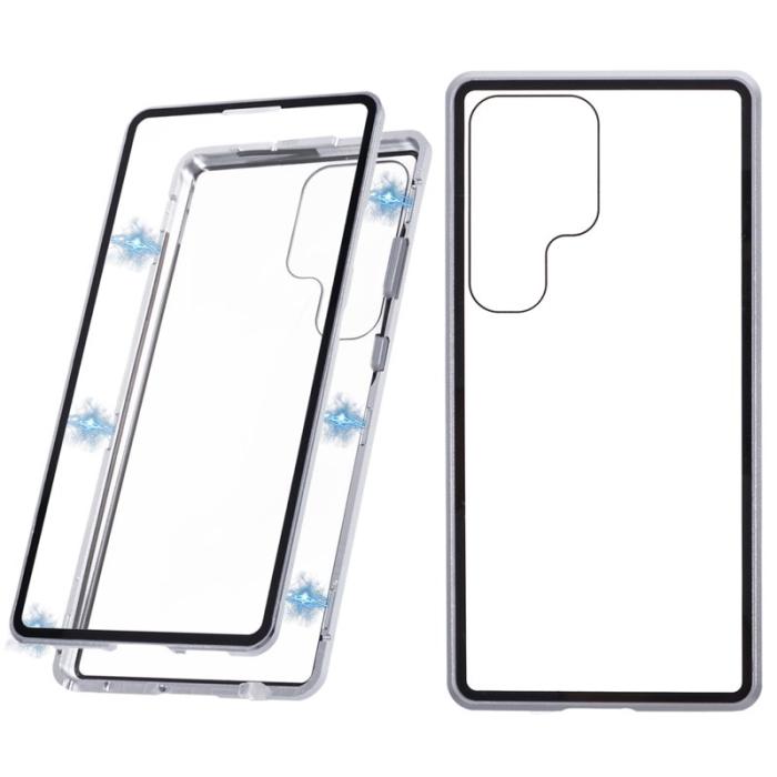OEM - Mobilskal för Samsung Galaxy S26 Ultra Dubbelhärdat glas - Silver