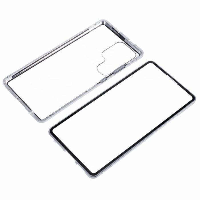 OEM - Mobilskal för Samsung Galaxy S26 Ultra Dubbelhärdat glas - Silver