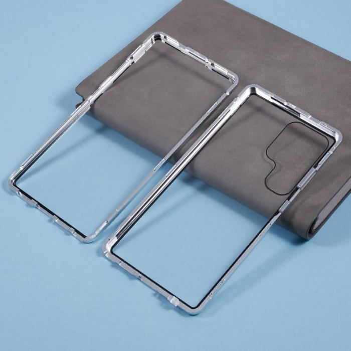 OEM - Mobilskal för Samsung Galaxy S26 Ultra Dubbelhärdat glas - Silver