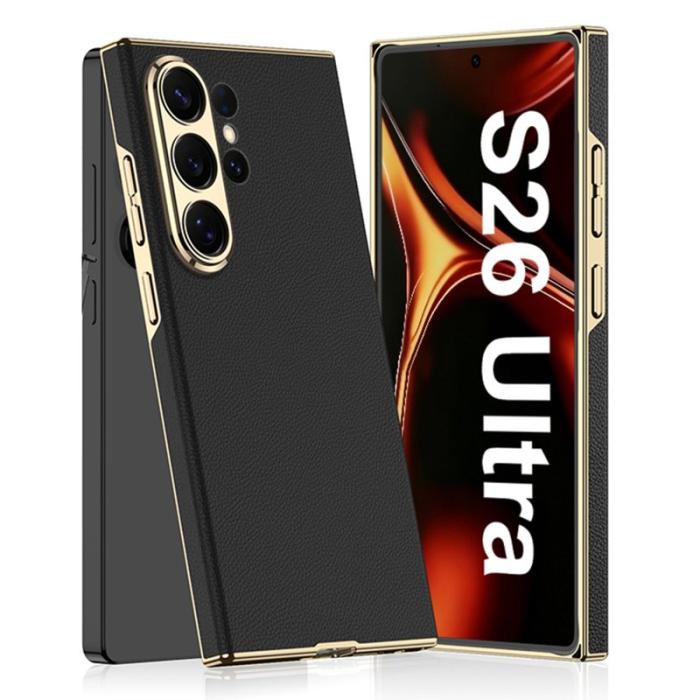 GKK - GKK Mobilskal för Samsung Galaxy S26 Ultra Elektropläterad PU + PC - Svart
