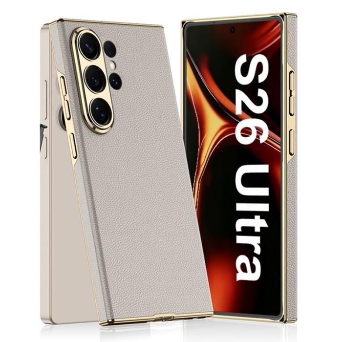 GKK - GKK Mobilskal för Samsung Galaxy S26 Ultra Elektropläterad PU + PC - Titan Grå
