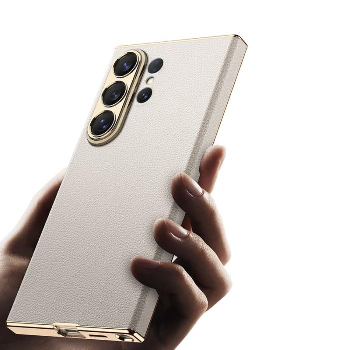 GKK - GKK Mobilskal för Samsung Galaxy S26 Ultra Elektropläterad PU + PC - Titan Grå