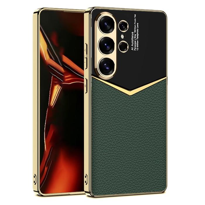 GKK - GKK Mobilskal för Samsung Galaxy S26 Ultra Elektropläterad PU Plast - Mörkgrön