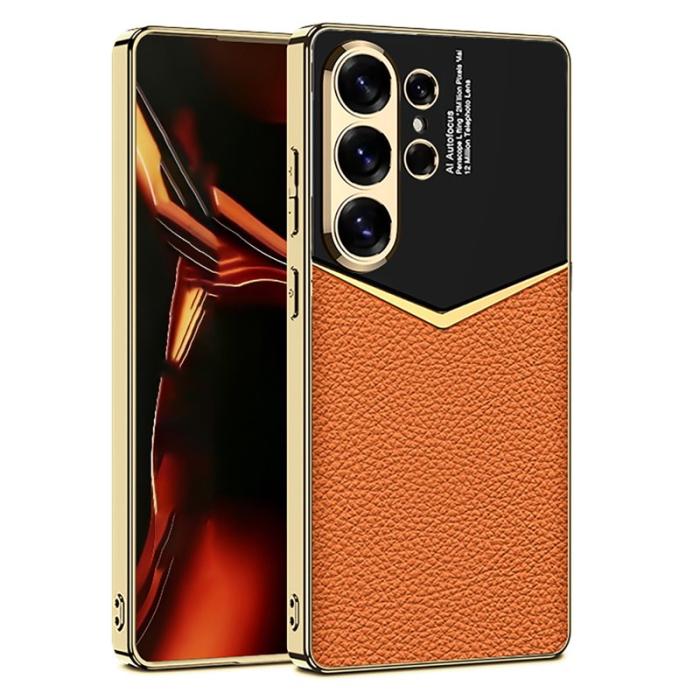 GKK - GKK Mobilskal för Samsung Galaxy S26 Ultra Elektropläterat PU Plast - Orange