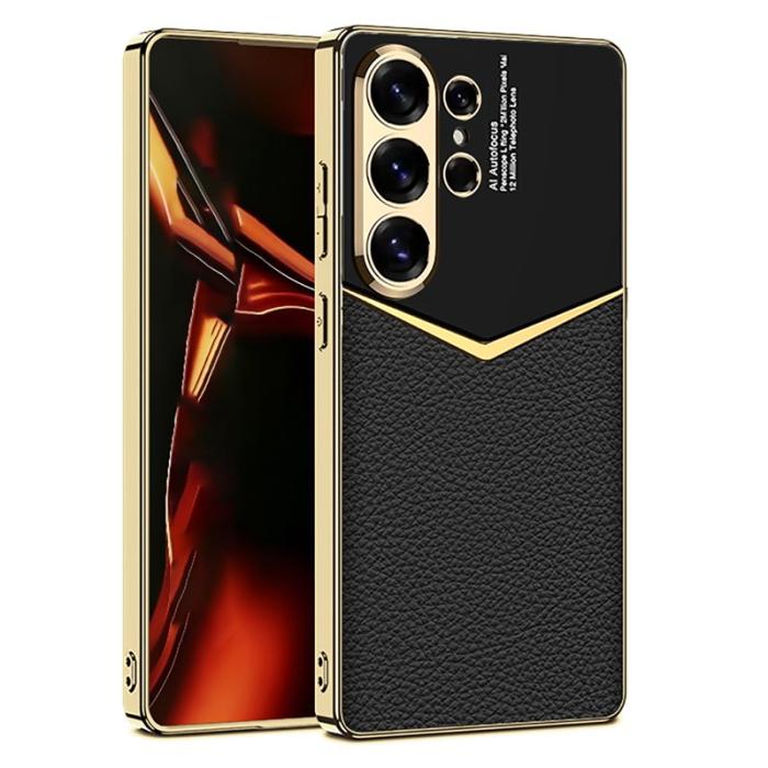 GKK - GKK Mobilskal för Samsung Galaxy S26 Ultra Elektropläterat PU + PC + TPU - Svart