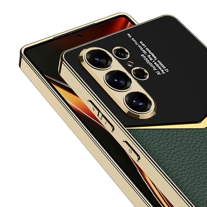 GKK - GKK Mobilskal för Samsung Galaxy S26 Ultra Elektropläterat PU + PC + TPU - Svart