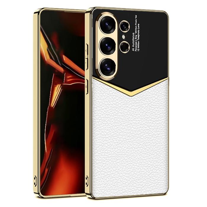 GKK - GKK Mobilskal för Samsung Galaxy S26 Ultra Elektropläterat PU + PC + TPU - Vit