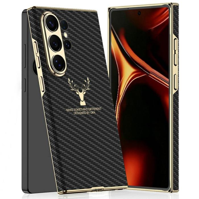 GKK - GKK Mobilskal för Samsung Galaxy S26 Ultra Elk-mönster PC + TPU - Kolfiber
