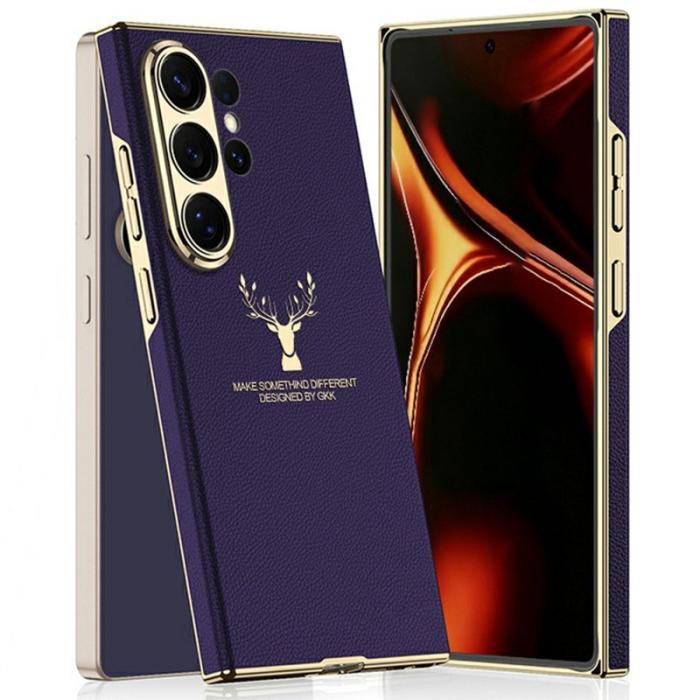 GKK - GKK Mobilskal för Samsung Galaxy S26 Ultra Elk-mönster PC + TPU - Titanlila