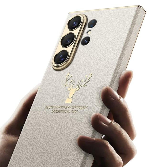 GKK - GKK Mobilskal för Samsung Galaxy S26 Ultra Elk-mönster PC + TPU - Titanlila