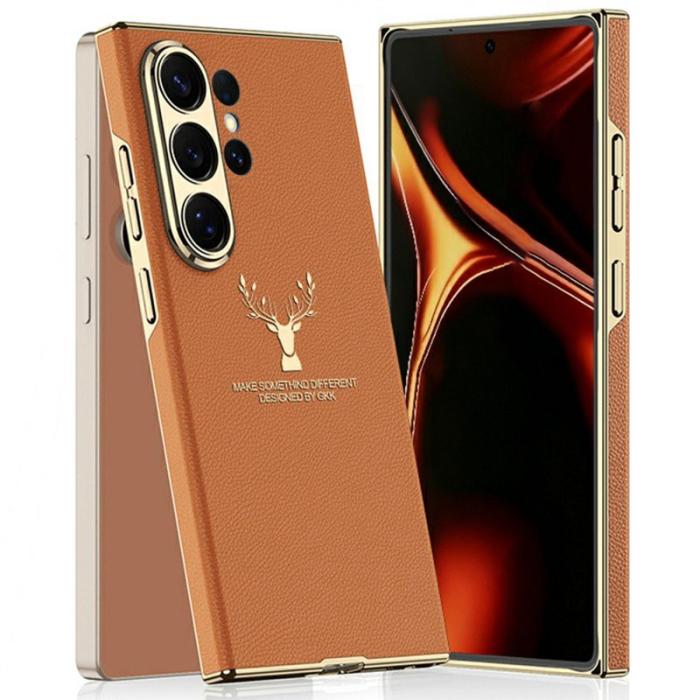 GKK - GKK Mobilskal för Samsung Galaxy S26 Ultra Elk Mönster PC + TPU - Titanorange