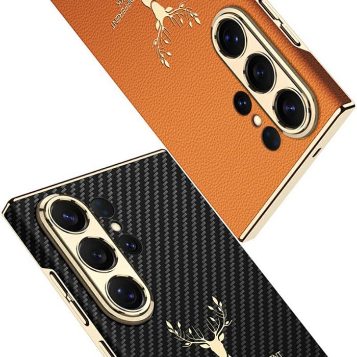 GKK - GKK Mobilskal för Samsung Galaxy S26 Ultra Elk Mönster PC + TPU - Titanorange