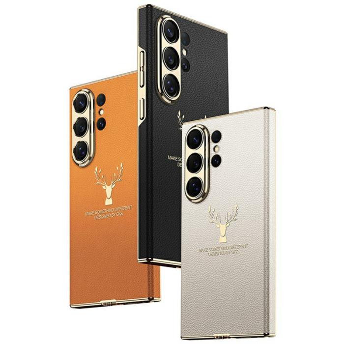 GKK - GKK Mobilskal för Samsung Galaxy S26 Ultra Elk Mönster PC + TPU - Titanorange