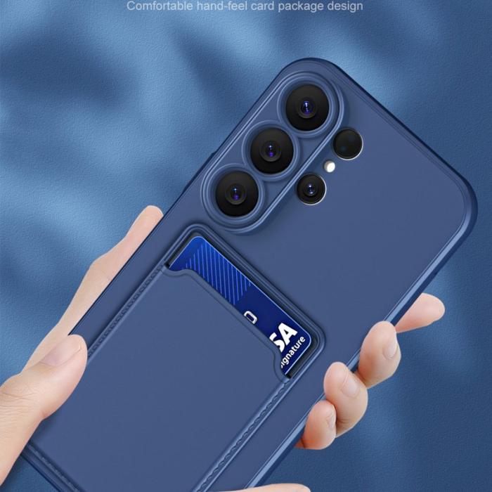 OEM - Mobilskal för Samsung Galaxy S26 Ultra Flexibelt TPU med kortfack - Mörkblå