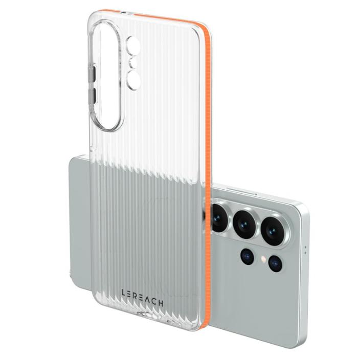 LeReach - LeReach Mobilskal för Samsung Galaxy S26 Ultra Flödande rutnät PC - Orange