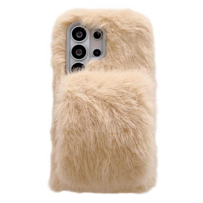 OEM - Mobilskal för Samsung Galaxy S26 Ultra Fluffy TPU med handtag - Gul