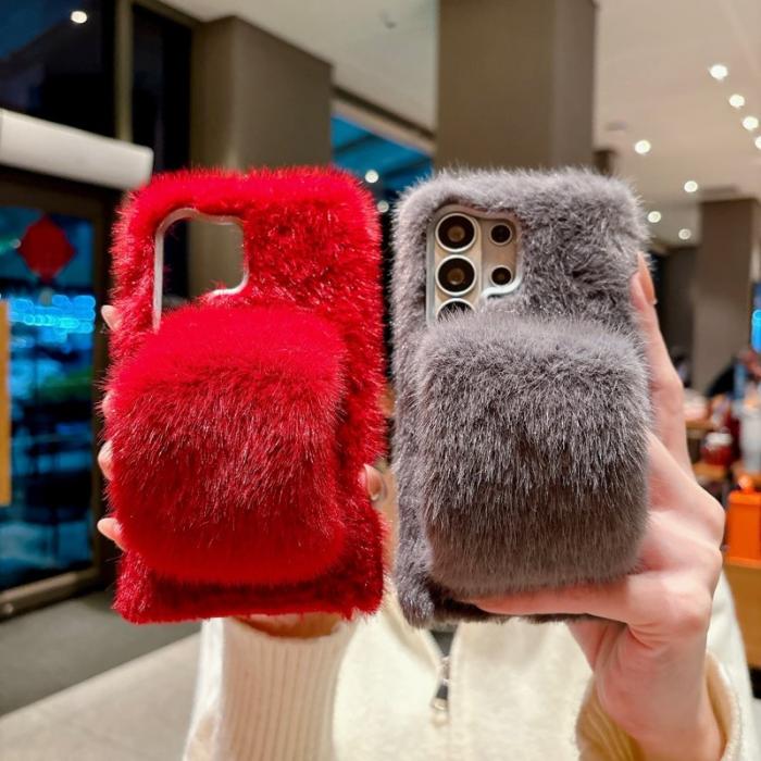 OEM - Mobilskal för Samsung Galaxy S26 Ultra Fluffy TPU med handtag - Gul