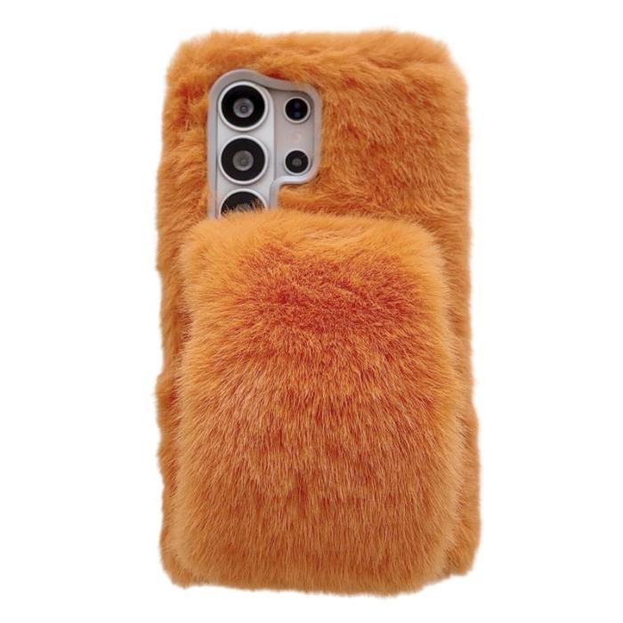 OEM - Mobilskal för Samsung Galaxy S26 Ultra Fluffy TPU med handtag - Orange