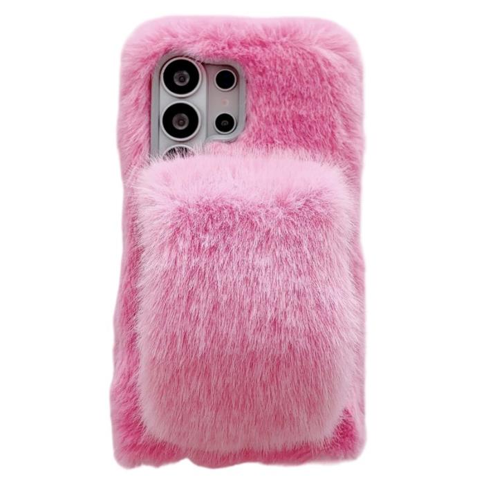 OEM - Mobilskal för Samsung Galaxy S26 Ultra Fluffy TPU med handtag - Rosa