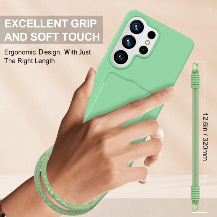 OEM - Mobilskal för Samsung Galaxy S26 Ultra Flytande silikon med kortfack - Grön