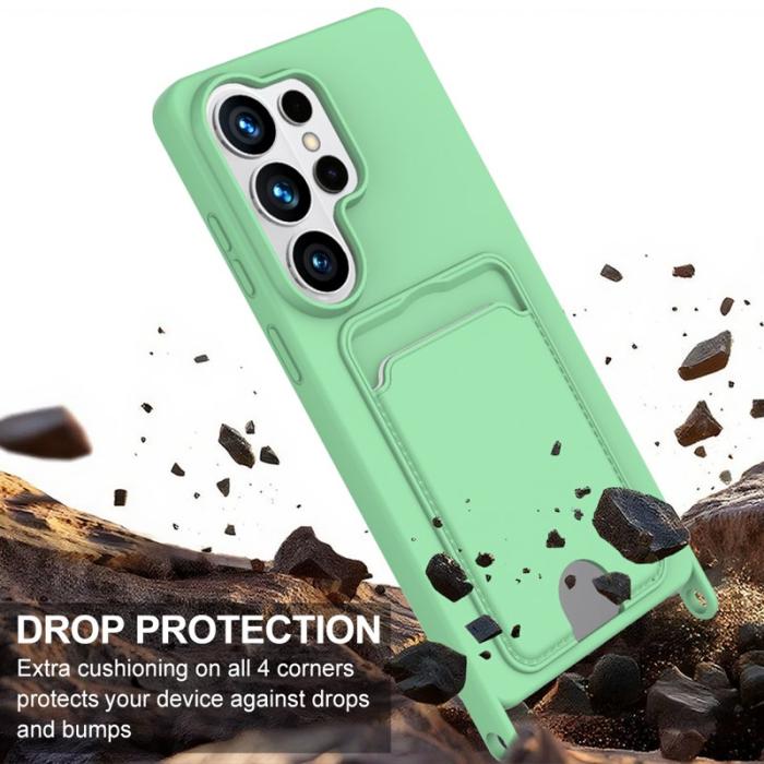 OEM - Mobilskal för Samsung Galaxy S26 Ultra Flytande silikon med kortfack - Grön