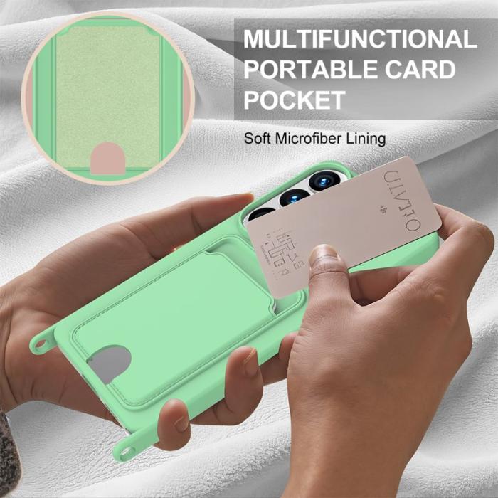 OEM - Mobilskal för Samsung Galaxy S26 Ultra Flytande silikon med kortfack - Grön