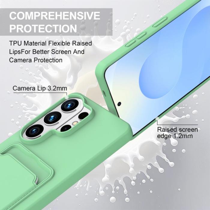 OEM - Mobilskal för Samsung Galaxy S26 Ultra Flytande silikon med kortfack - Grön