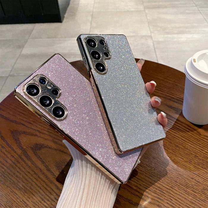 OEM - Mobilskal för Samsung Galaxy S26 Ultra Glitter Anti Drop PC + TPU - Rosa