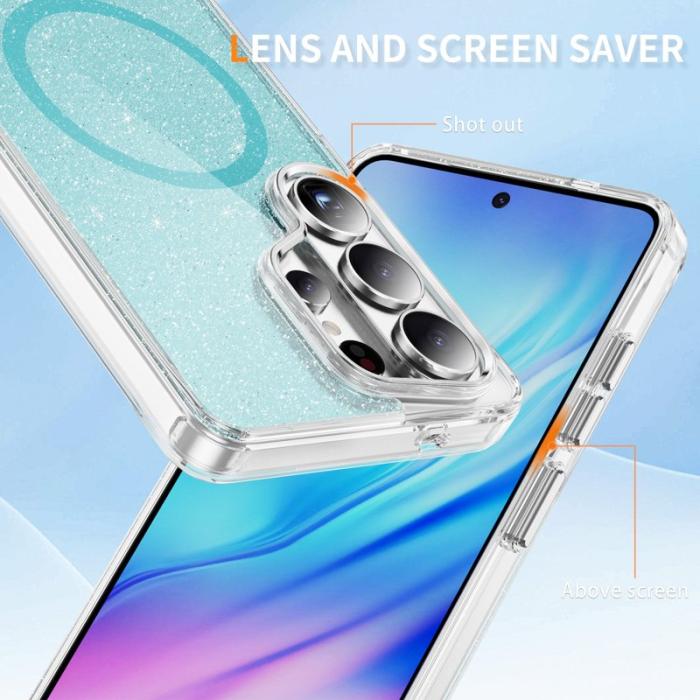 OEM - Mobilskal för Samsung Galaxy S26 Ultra Glitter Magnetiskt PC + TPU - Blå