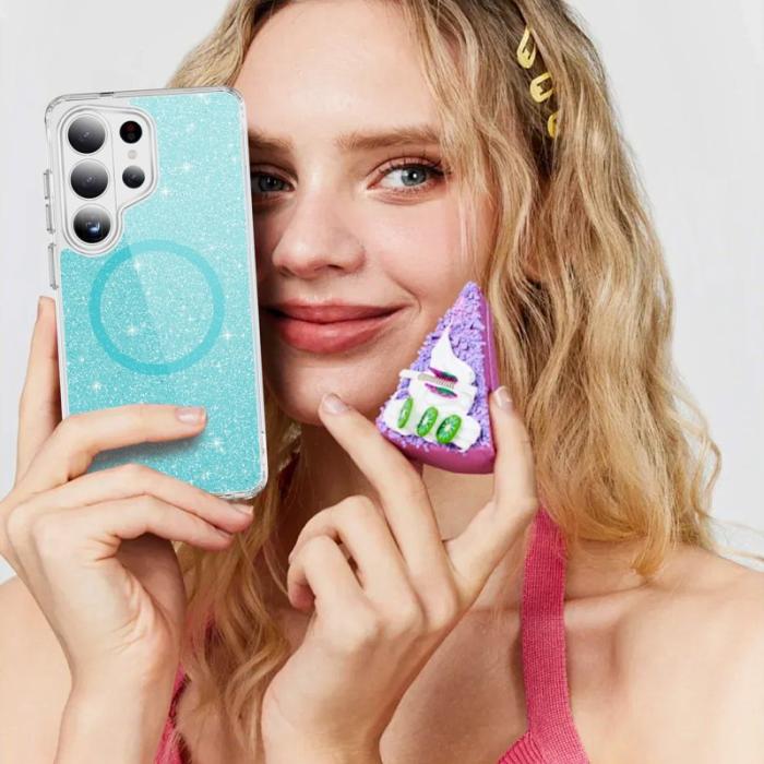 OEM - Mobilskal för Samsung Galaxy S26 Ultra Glitter Magnetiskt PC + TPU - Blå