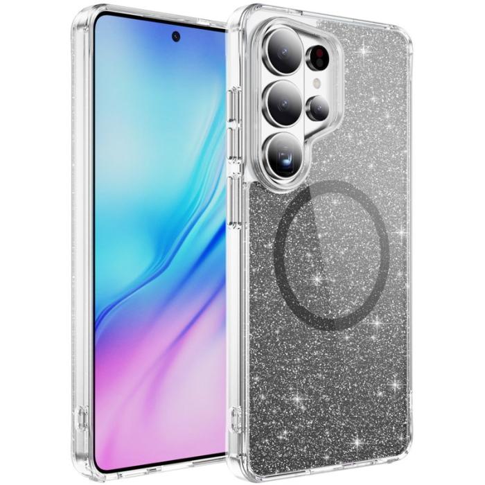 OEM - Mobilskal för Samsung Galaxy S26 Ultra Glitter Magnetiskt PC + TPU - Svart