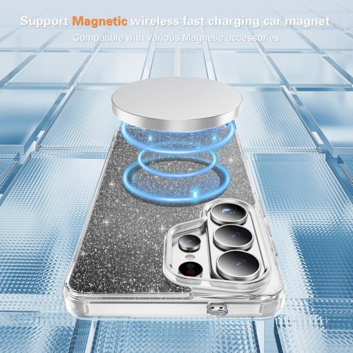 OEM - Mobilskal för Samsung Galaxy S26 Ultra Glitter Magnetiskt PC + TPU - Svart