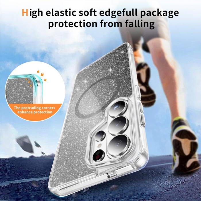 OEM - Mobilskal för Samsung Galaxy S26 Ultra Glitter Magnetiskt PC + TPU - Svart