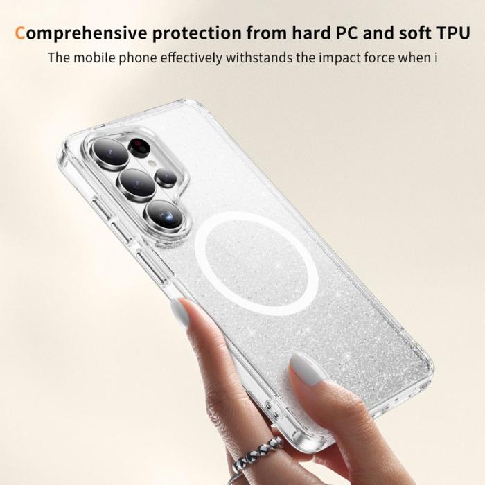 OEM - Mobilskal för Samsung Galaxy S26 Ultra Glitter Magnetiskt PC + TPU - Vit