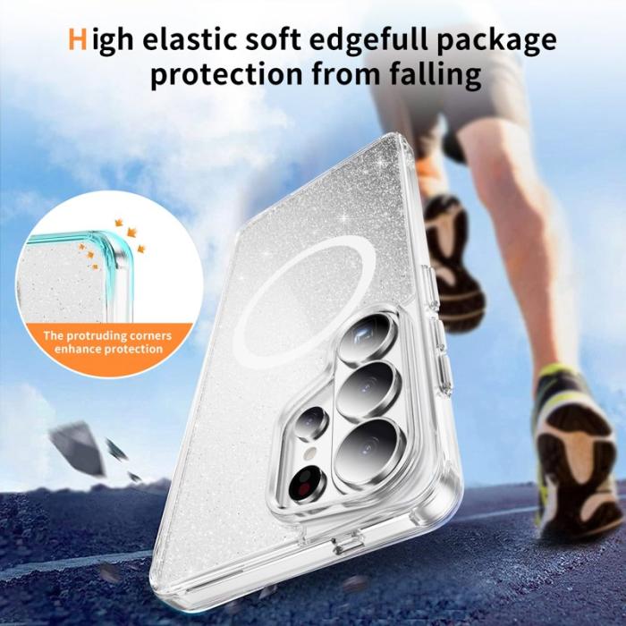 OEM - Mobilskal för Samsung Galaxy S26 Ultra Glitter Magnetiskt PC + TPU - Vit