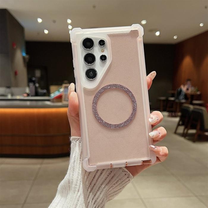 OEM - Mobilskal för Samsung Galaxy S26 Ultra Glitter Shockproof TPU - Transparent Rosa