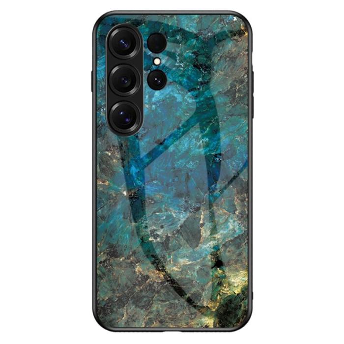 OEM - Mobilskal för Samsung Galaxy S26 Ultra Härdat glas + PC + TPU - Smaragdmarble