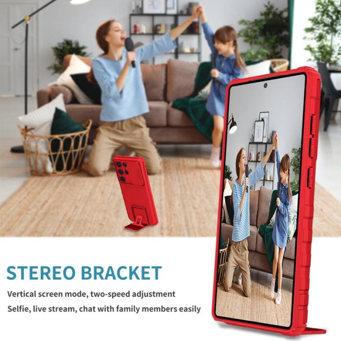 OEM - Mobilskal för Samsung Galaxy S26 Ultra Kamera Skydd PC + TPU - Röd