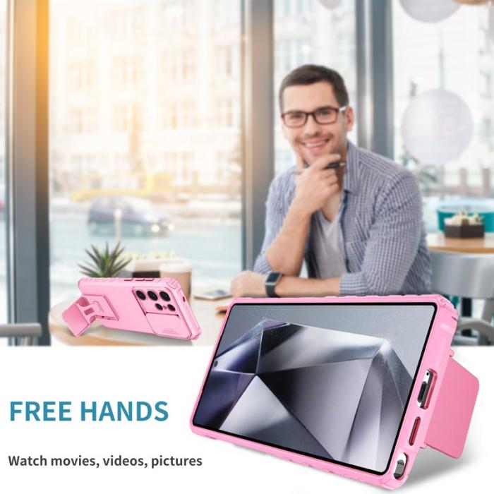 OEM - Mobilskal för Samsung Galaxy S26 Ultra Kamera Skydd PC + TPU - Rosa