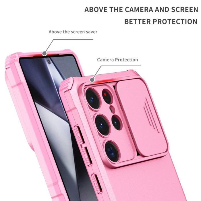 OEM - Mobilskal för Samsung Galaxy S26 Ultra Kamera Skydd PC + TPU - Rosa