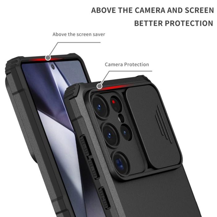 OEM - Mobilskal för Samsung Galaxy S26 Ultra Kamera Skydd PC + TPU - Svart