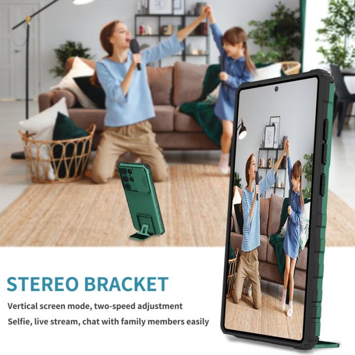 OEM - Mobilskal för Samsung Galaxy S26 Ultra Kamera Slider PC + TPU - Svartgrön