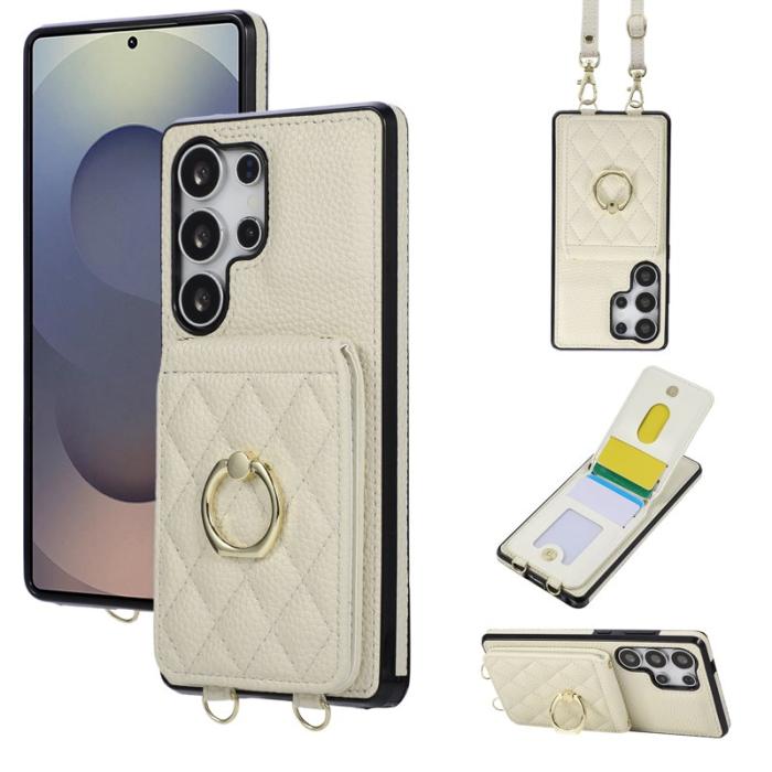 OEM - Mobilskal för Samsung Galaxy S26 Ultra Kickstand Konstläder + TPU - Beige